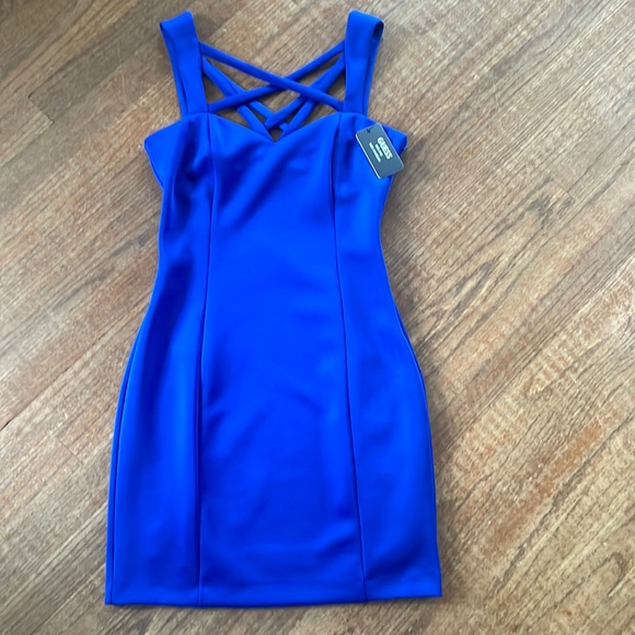 Cobalt Blue Cocktail Dress by Guess - Picture 2 of 7